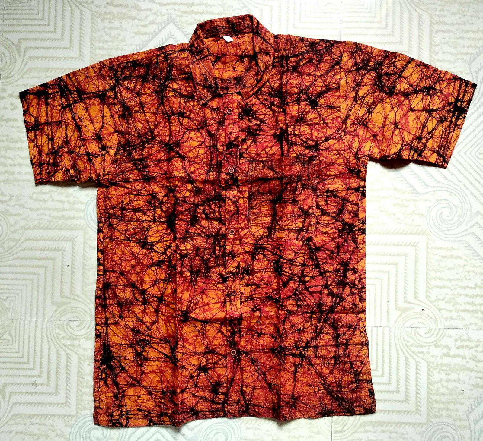 Hand-Painted Batik Cotton Shirt