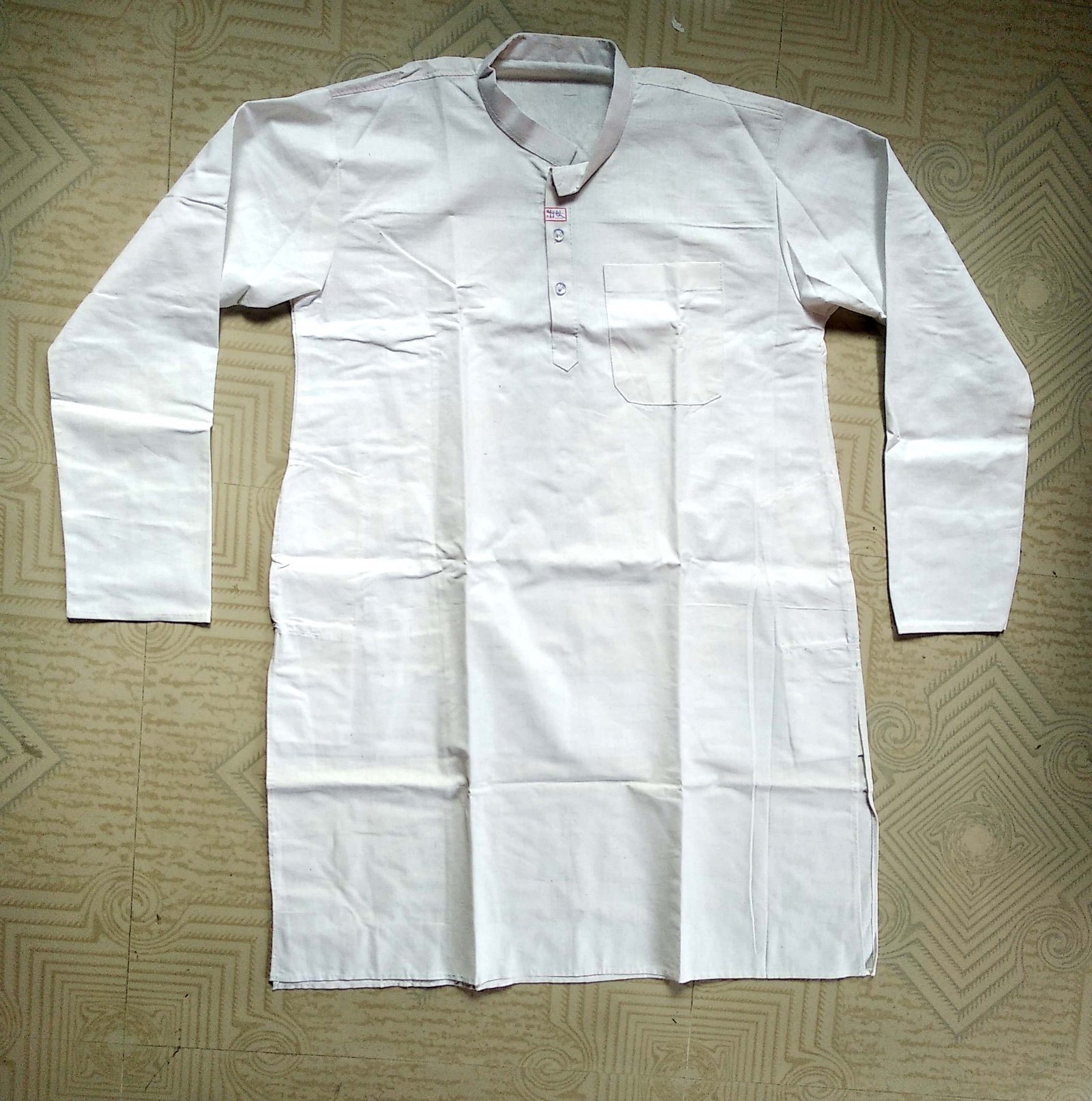 Pure & Pristine Men's White Khadi Kurta with Pocket and Classic Mandarin Collar