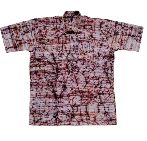 Artisan Crafted Batik Cotton Shirt with Abstract Design