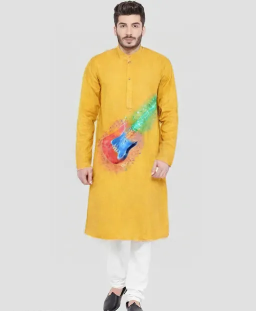 Fabric Printed Cotton Kurta